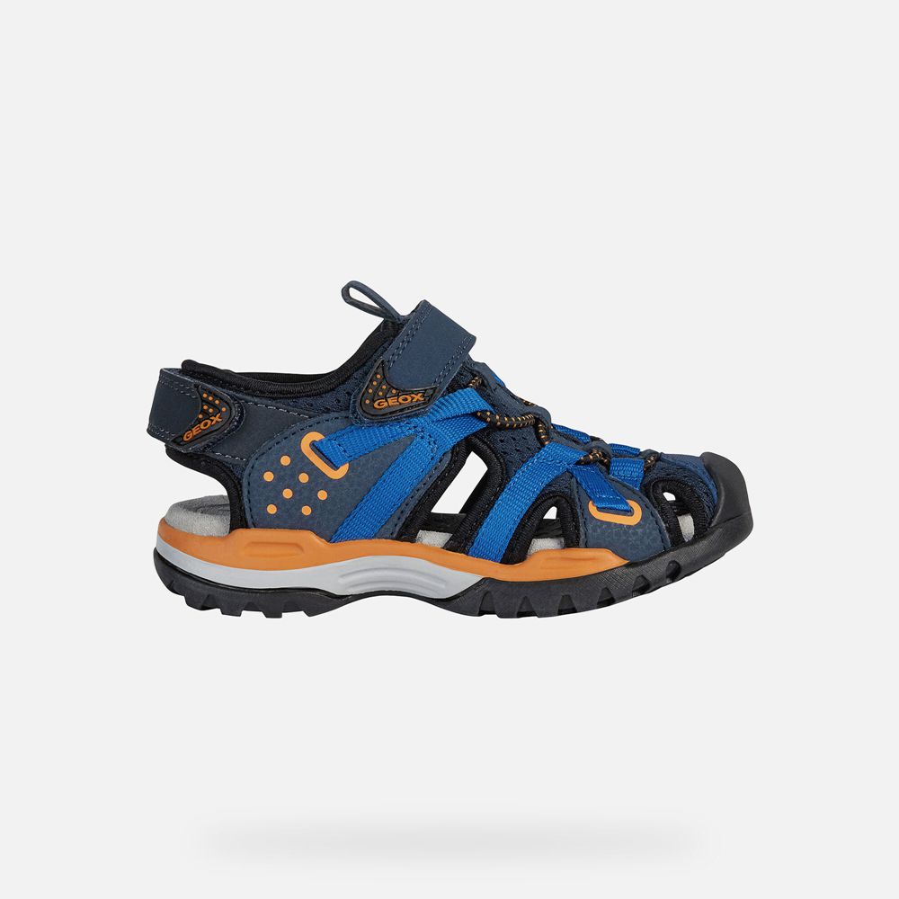 Sandalias Geox Menino Azul Marinho/Laranja - Borealis - UEVLC2679